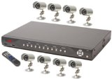 Q-See 8 Channel Non-Real-time H.264 Pentaplex Network DVR with 250GB HDD Pre-Installed and 8 Color CCD Day/Night Camera Kits