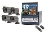 Q-See QR4274-418-3 7-Inch Retractable LCD with Built-in 4-Channel H.264 Real-Time Surveillance DVR 4 CCD Color Camera Kits Pre-Installed 320 GB Hard Drive