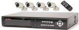 Q-See Q4DVR4CM 4 Channel Digital Video Recorder w/160GB Hard Drive & 4 CMOS Camera Kits (Color)