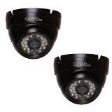 Q-See QTH7213D-2 720p BNC HD Dome Camera 2 Pack with 100′ Night Vision (Black)