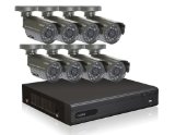 Q-See QT228-8B5-5 8-Channel CIF/D1 Security Surveillance DVR System with 500GB Hard Drive and 8 Weatherproof Color Cameras (Gray)