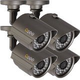 Q-See QM6510B-4 High-Resolution 700TVL Weatherproof Cameras with 100-Feet Night Vision, 4-Pack (Gray)