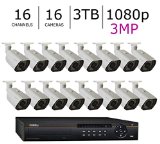 Q-See 3MP HD 1080p Complete IP Surveillance System – 16 Bullet Cameras & 16 Channel NVR with 3 Terabytes